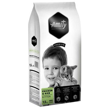 Amity Kitten сухой корм с курицей для котят 1.5 кг 8436538947937 фото