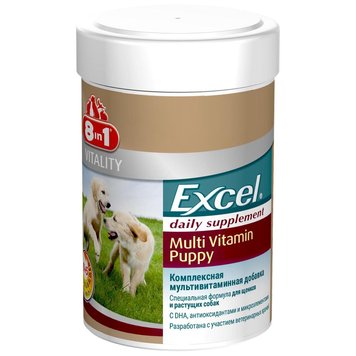 8in1 Excel Multi-Vitamin Puppy витамины для здоровья щенков и юниоров 100 табл 4048422108634 фото