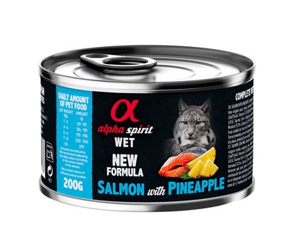 Корм Alpha Spirit Salmon with Pineapple for Adult Cats вологий з лососем для дорослих котів 200 гр 8437015969176 фото