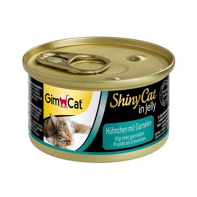 Корм GimCat Shiny Cat вологий з куркою та креветками для дорослих котів 70 гр 4002064413129 фото