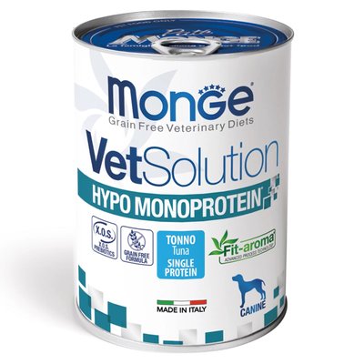Корм Monge VetSolution Wet Hypo Canine Tonno вологий гіпоалергенний для дорослих собак 400 гр 8009470082037 фото