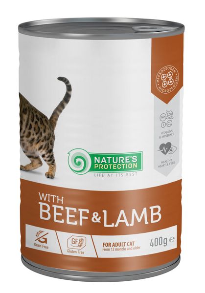 Nature's Protection with Beef & Lamb вологий корм з яловичиною та ягням для котів 400 гр KIK45607 фото