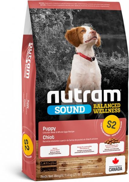 Nutram S2 Sound Balanced Wellness Puppy сухий корм для цуценят з куркою та цільними яйцями 11.4 кг 067714102239 фото