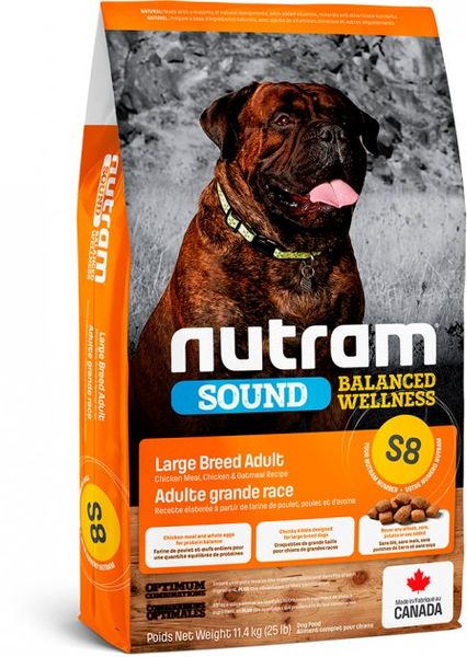 Nutram S8 Sound Balanced Wellness Large Breed Adult Dog сухой корм для взрослых собак крупных пород 11.4 кг 067714102321 фото