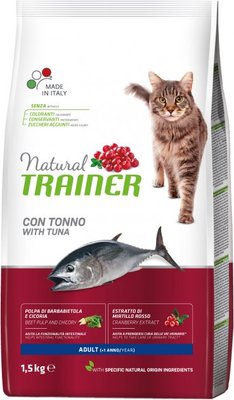 Корм Trainer Natural Super Premium Adult with Tuna сухий з тунцем для дорослих кішок 1.5 кг 8059149029719 фото