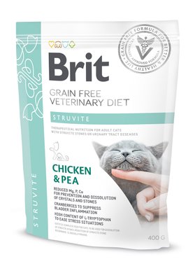 Корм-дієта Brit VD Struvite Cat для лікування захворювань нижніх сечових шляхів у котів 0.4 кг 8595602528288 фото