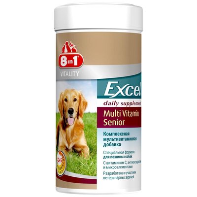 Вітаміни 8in1 Excel Multi Vitamin Senior для здоров'я старіючих собак 70 табл 4048422108696 фото