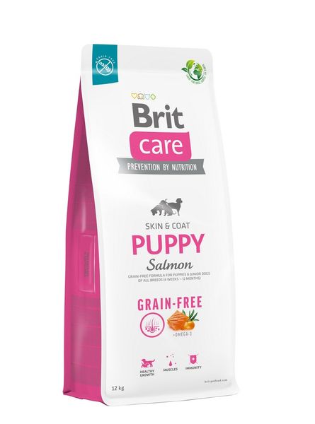 Корм Brit Care Grain Free Puppy Salmon сухий беззерновий з лососем для щенят малих і середніх порід 12 кг 8595602558803 фото