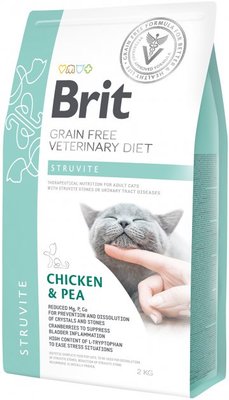 Корм-диета Brit VD Struvite Cat для лечения заболеваний нижних мочевых путей у кошек 2 кг 8595602528271 фото