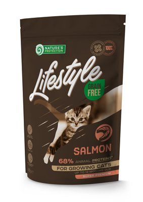 Корм Nature's Protection Lifestyle Grain Free Salmon Kitten сухий з лососем для кошенят 0.4 кг NPLS45952 фото