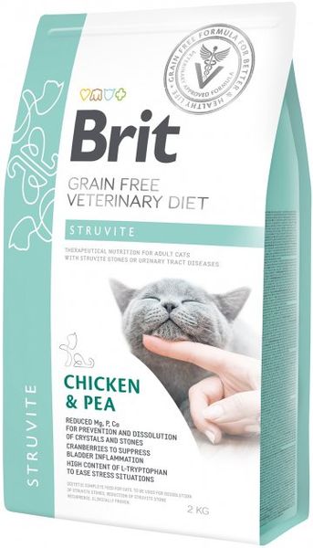 Brit VD Struvite Cat сухий корм для котів із захворюваннями нижніх сечових шляхів 2 кг 8595602528271 фото