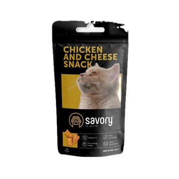 Savory Cats Snacks Pillows Gourmand with Chicken & Cheese ласощі для котів з куркою та сиром 60 гр 92 грн фото