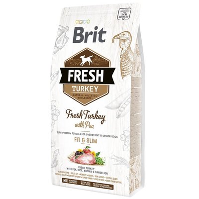 Корм Brit Fresh Turkey with Pea Adult Fit & Slim сухий з індичкою для собак з надмірною вагою 2.5 кг 8595602530809 фото