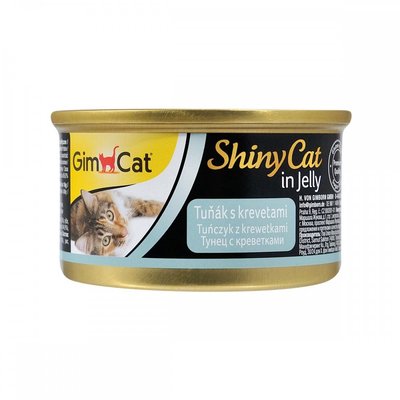 Корм GimCat Shiny Cat вологий з тунцем та креветками для котів 70 гр 4002064413099 фото