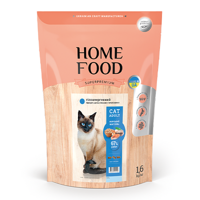 Корм Home Food «Морський коктейль» сухий гіпоалергенний для дорослих котів 1.6 кг 4820235020200 фото