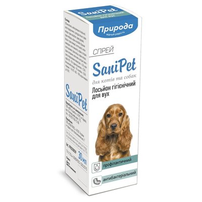 Лосьйон ProVET SaniPet для догляду за вухами котів і собак 30 мл 4820150200596 фото