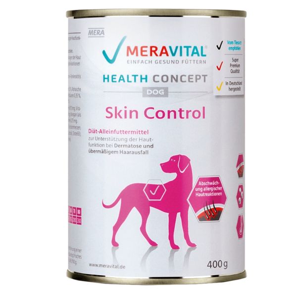 MERA MVH Nassfutter Skin Control вологий корм для собак з дерматозами та захворюваннями шкіри 400 гр 4025877204142 фото