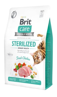 Корм Brit Care Cat Grain Free Sterilized Urinary Health повнораціонний беззерновий сухий на основі курячого м'яса для стерилізованих котів 2 кг 8595602540730 фото