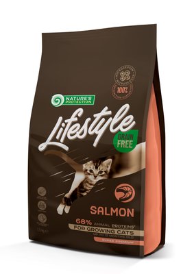 Корм Nature's Protection Lifestyle Grain Free Salmon Kitten сухий з лососем для кошенят 1.5 кг NPLS45953 фото