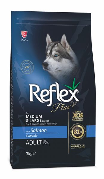 Корм Reflex Plus Adult Medium & Large Breeds Salmon сухий з лососем для дорослих собак середніх і великих порід 3 кг RFX-106 фото