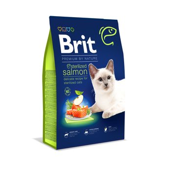 Brit Premium by Nature Cat Sterilized Salmon сухой корм с лососем для стерилизованных котов 8.0 кг 8595602553259 фото