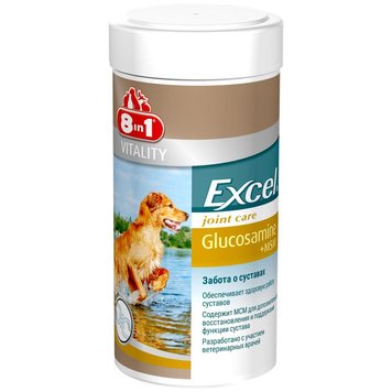 8in1 Excel Glucosamine MCM вітаміни для покращення здоров'я суглобів у собак 55 табл 777 грн фото