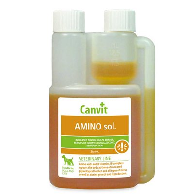 Вітаміни Canvit Amino sol для прискорення відновлення організму котів та собак після стресу та операцій 1000 мл 8595602545933 фото