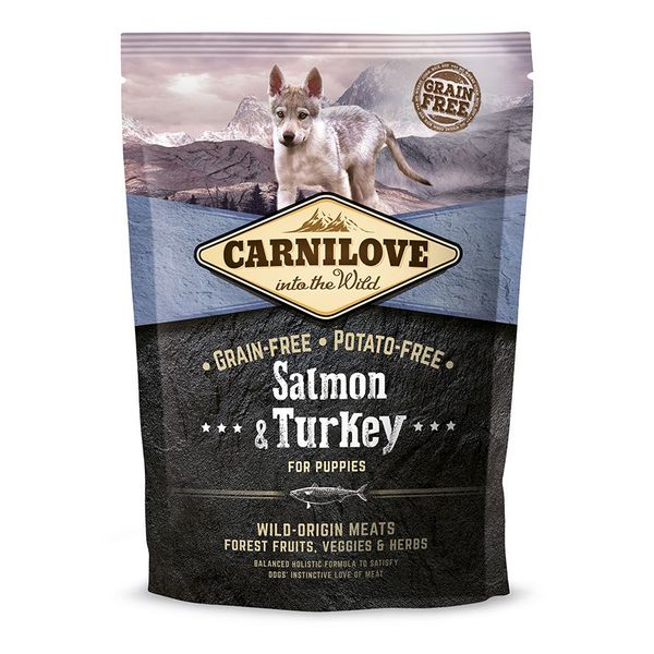 Carnilove Puppy Salmon & Turkey сухий корм з лососем та індичкою для щенят 1.5 кг 8595602508839 фото