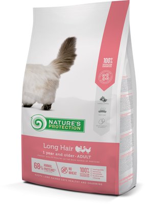 Корм Nature's Protection Long hair сухий для довгошерстих котів 2 кг NPS45761 фото