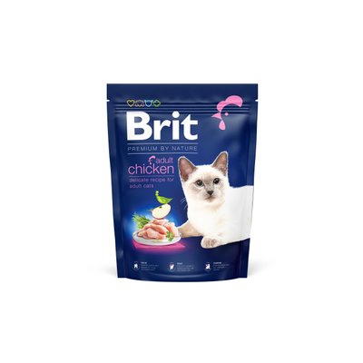 Корм Brit Premium by Nature Cat Adult Chicken сухий з куркою для дорослих котів 0.3 кг 8595602552962 фото