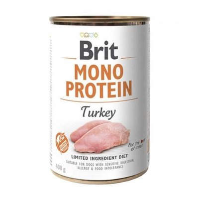 Корм Brit Mono Protein Dog Turkey вологий монопротеїновий з індичкою для дорослих собак 400 гр 8595602525393 фото