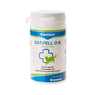 Вітаміни Canina Cat Fell O.K. для вирішення проблем із вовною у котів 100 таблеток 4027565201525 фото