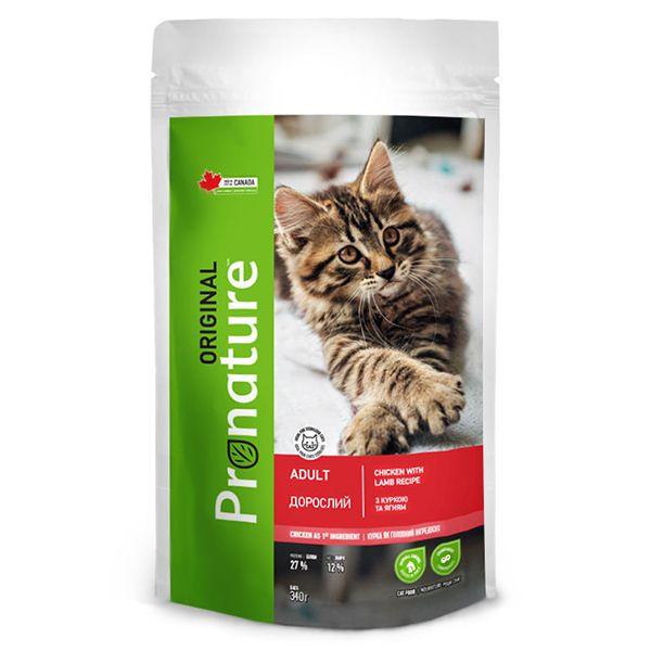 Pronature Original Cat Chiсken with Lamb сухой корм с курицей и ягненком для котов 340 гр 177 грн фото