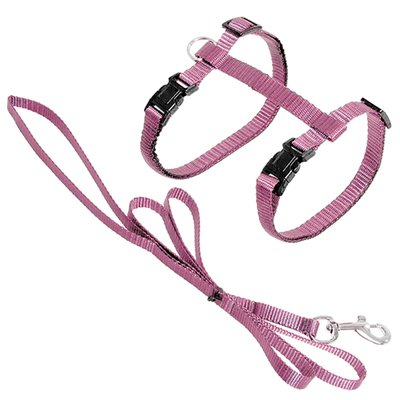Поводок со шлейкой для котов Flamingo Cat Harness and Leash Ziggi, розовый 5415245135700 фото