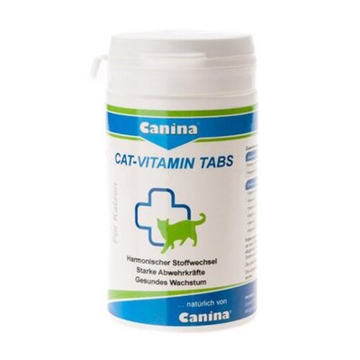 Вітаміни Canina Cat Vitamin Tabs для зміцнення здоров'я котів 100 табл 4027565210312 фото