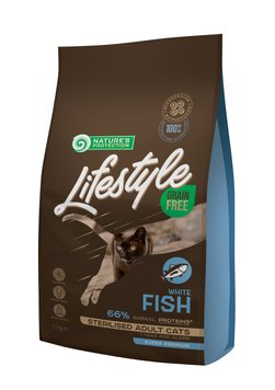 Nature's Protection Lifestyle Grain Free White Fish Sterilised Adult Cat сухой корм с белой рыбой для стерилизованных котов 1.5 кг NPLS45802 фото