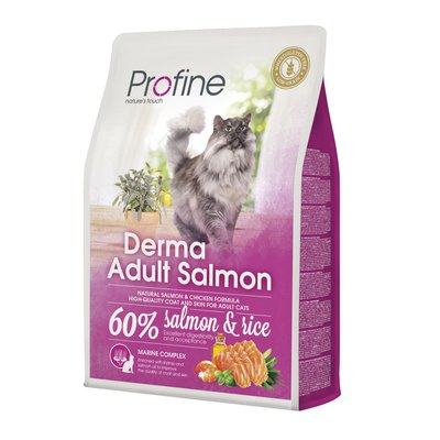 Корм Profine Cat Derma сухий з лососем для краси хутра у дорослих котів 2 кг 8595602517763 фото
