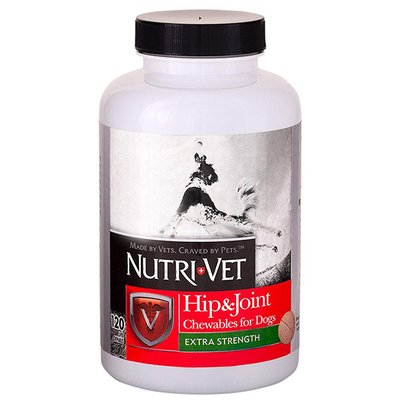 Вітаміни Nutri-Vet Hip&Joint Extra для здоров'я суглобів та зв'язок у собак 120 табл 66664 фото
