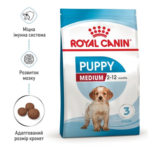 Royal Canin Medium Puppy сухий корм для цуценят середніх порід 1 кг 3182550402439 фото