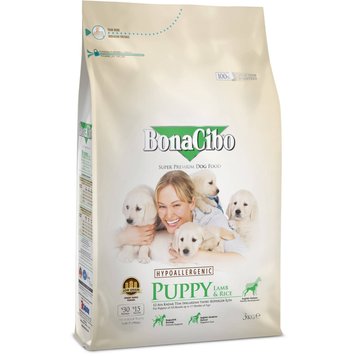 BonaCibo Puppy Lamb & Rice сухой корм с ягнятиной для щенят 3 кг 8694686406144 фото