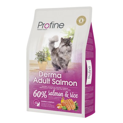 Корм Profine Cat Derma сухий з лососем для краси хутра у дорослих котів 10 кг 8595602517770 фото