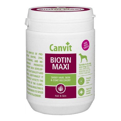 Вітаміни Canvit Biotin Maxi for dogs для здоров'я шкіри та вовни у великих собак 500 гр 8595602507160 фото