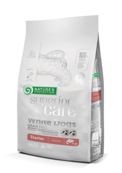 Nature's Protection Superior Care White Dogs GF Starter All Breeds сухий корм для щенят з білим забарвленням вовни 1.5 кг NPSC45669 фото