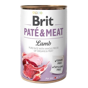 Brit Pate & Meat Dog Lamb вологий корм з ягнятком для дорослих собак 400 гр 8595602557431 фото