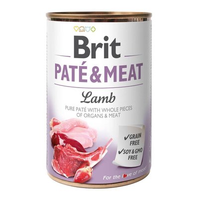 Корм Brit Pate & Meat Dog Lamb вологий з ягнятком для дорослих собак 400 гр 8595602525195 фото