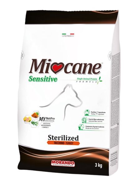 Morando Miocane Sensitive Turkey Monoprotein Sterilized сухой корм с индейкой для стерилизованных собак всех пород 3 кг 8007520080415 фото