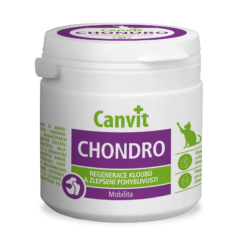 Фото - Прочие зоотовары CANVIT Вітаміни  Chondro for cats для здоров'я суглобів у котів 100 гр 