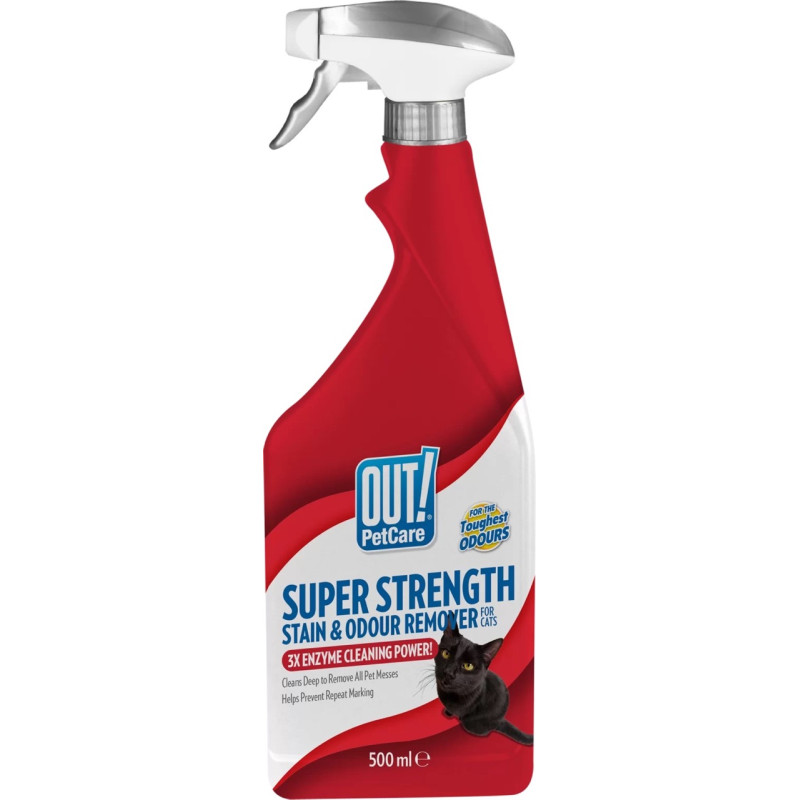 Out! Super Strength Stain & Odour Remover спрей от пятен и запахов оот домашних животных для ковров и твердых поверхностей, 500 мл