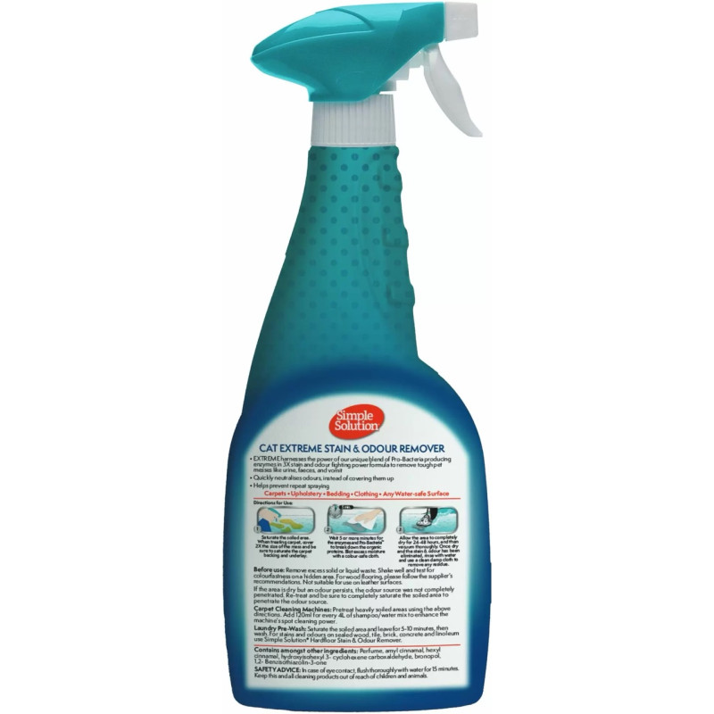 Simple Solution Extreme Cat Stain & Odor Remover нейтрализатор запаха и пятен усиленного действия, 500 мл - фото 2