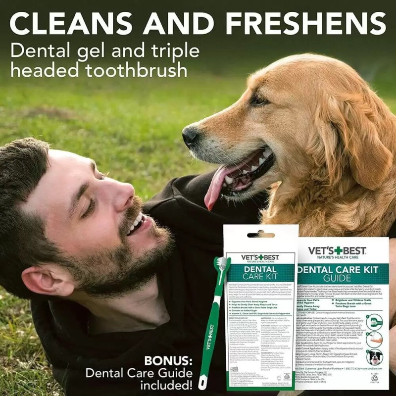 Vet's Best Dental Care Kit набор для гигиены полости рта собак, 100 мл - фото 4